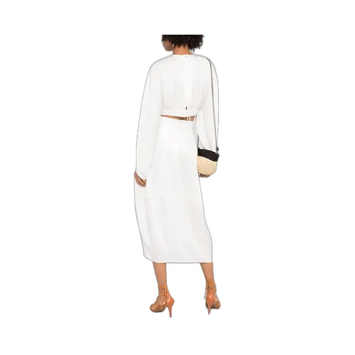 Split-Back Balloon-Sleeve Tulip Dress