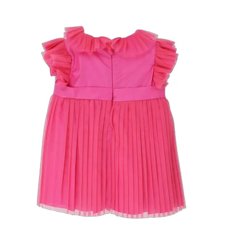 Miss Blumarine Abito Plissettato Baby Girl Ciclamino Con Maxi Fiocco