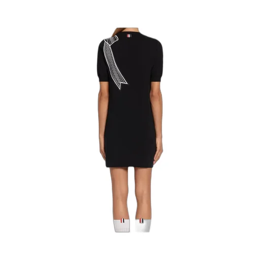 Bow-Embroidery Knitted Dress