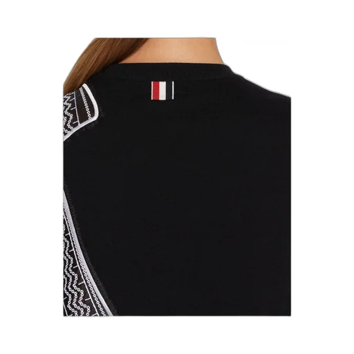 Bow-Embroidery Knitted Dress