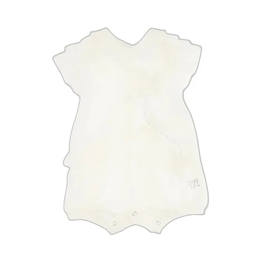 Monnalisa Pagliaccetto Baby Girl Panna In Cotone