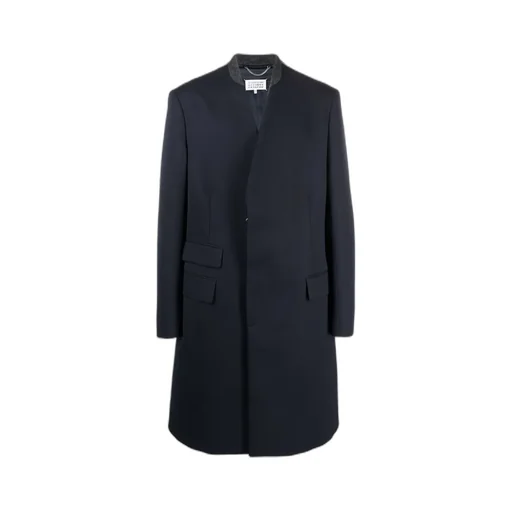 Maison Margiela Collarless Single Breasted Coat