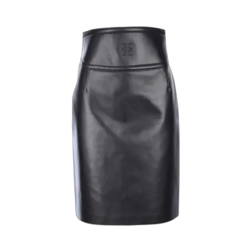 Givenchy Cut-Out Detail Leather Midi Skirt