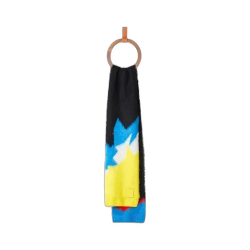 Colour-Block Knitted Scarf