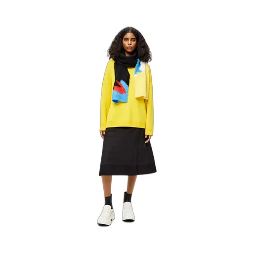 Colour-Block Knitted Scarf