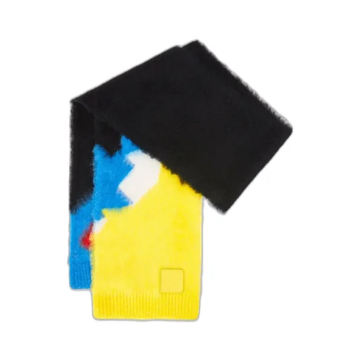 Colour-Block Knitted Scarf