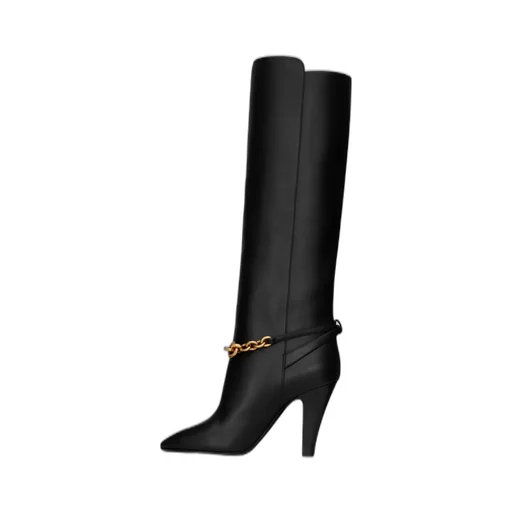 Saint Laurent Le Mailon Chain-Detailed Boots