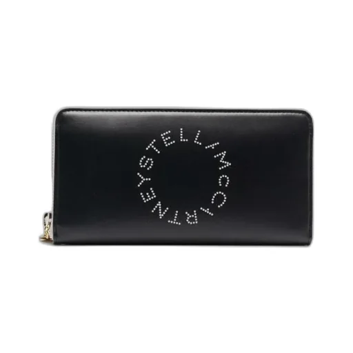 Stella Mccartney Logo Perforated Zip-Around Continental Wallet