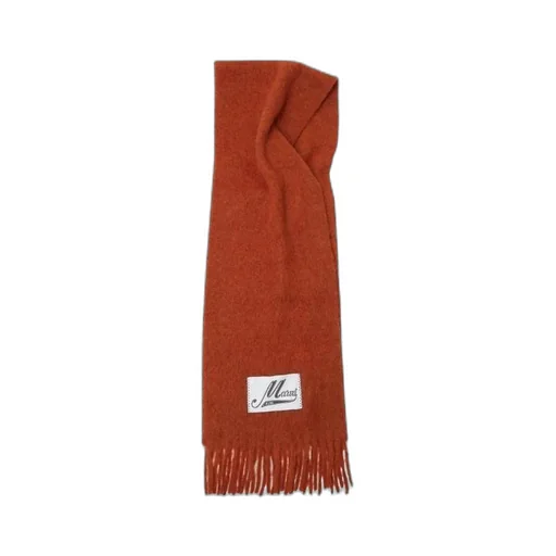 Marni Logo Patch Fringed Scarf