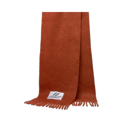 Marni Logo Patch Fringed Scarf