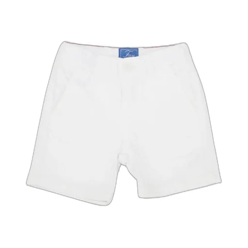 Fay Teen Bermuda Bianco In Denim Di Cotone