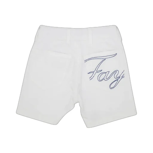 Fay Teen Bermuda Bianco In Denim Di Cotone