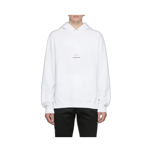 Saint Laurent Logo Printed Drawstring Hoodie