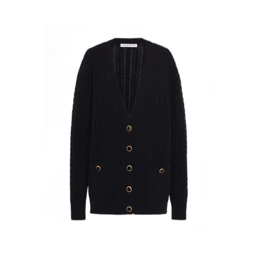 Alessandra Rich Jwl Buttoned Oversized Knitted Cardigan
