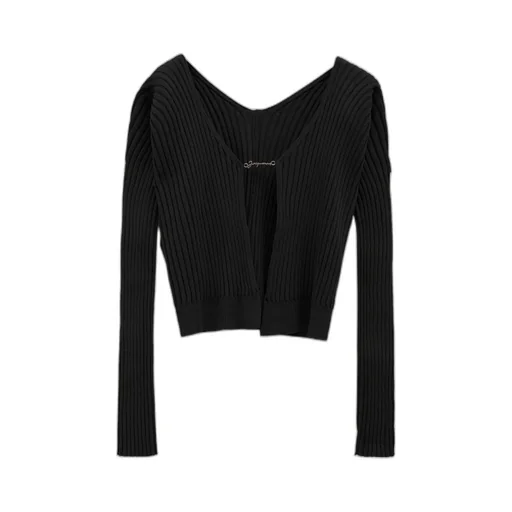 Jacquemus Logo Plaque Long-Sleeved Cardigan