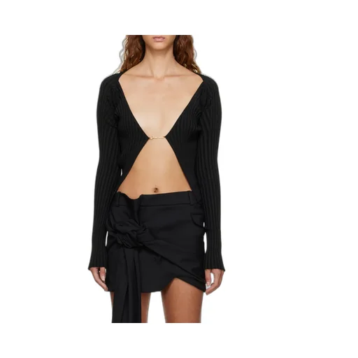 Jacquemus Logo Plaque Long-Sleeved Cardigan