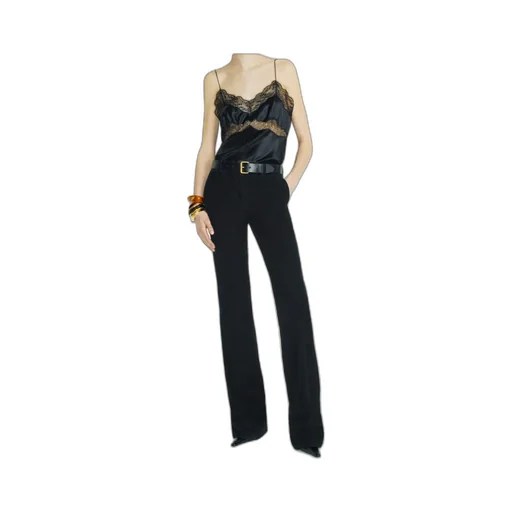 Lingerie Top In Silk Satin And Lace