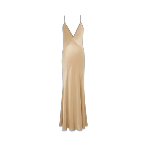 Saint Laurent V-Neck Sleeveless Satin Dress