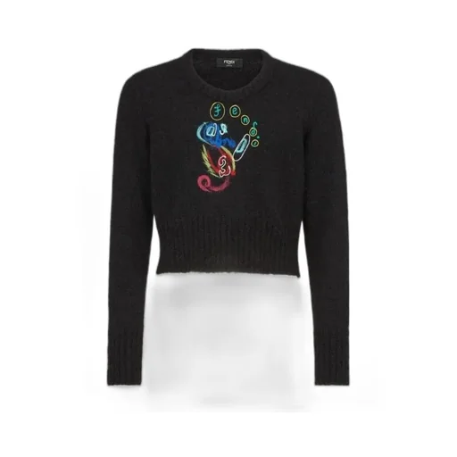 Fendi X Noel Fielding Abstract Intarsia Knit Jumper