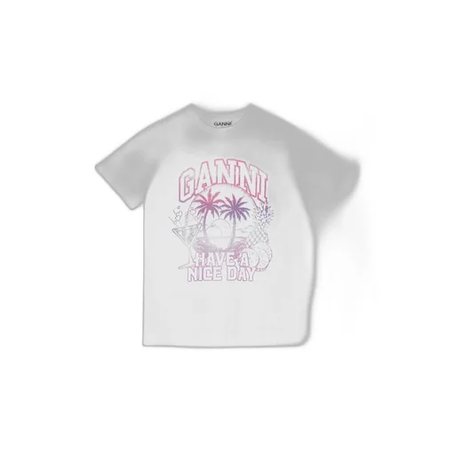 Ganni Graphic Printed Crewneck T-Shirt