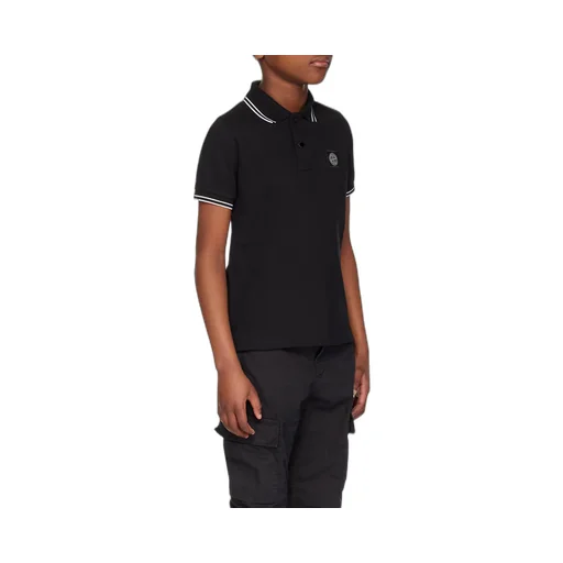 Stone Island Junior Compass Patch Short-Sleeved Polo Shirt
