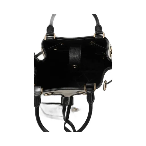 Two-Tone Leather-Trim Bucket Bag