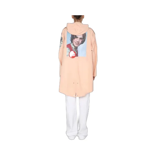 Photograph-Print Hooded Coat