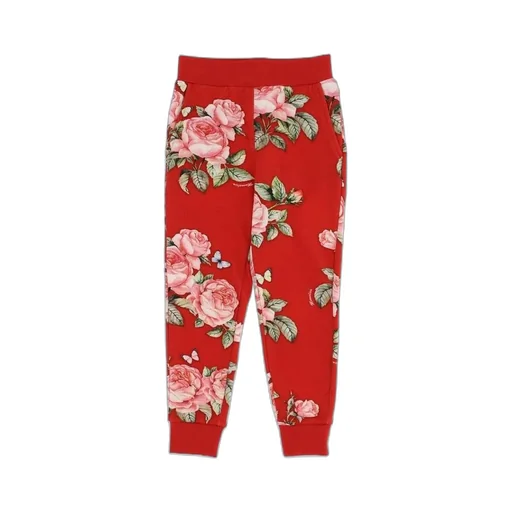 Rose Pattern Print Track Trousers