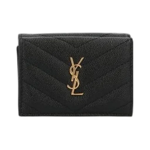 Saint Laurent Cassandre Logo Plaque Quilted Wallet