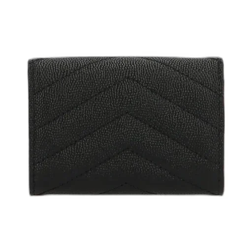 Saint Laurent Cassandre Logo Plaque Quilted Wallet