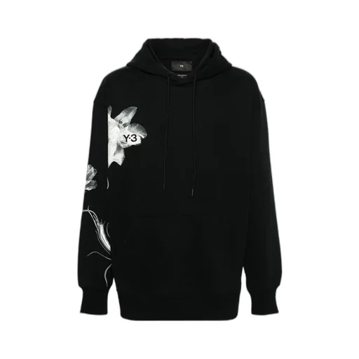 Y-3 Logo Printed Drawstring Hoodie