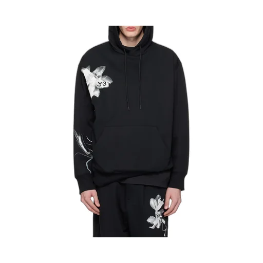 Y-3 Logo Printed Drawstring Hoodie