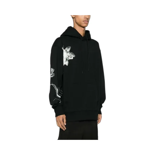Y-3 Logo Printed Drawstring Hoodie