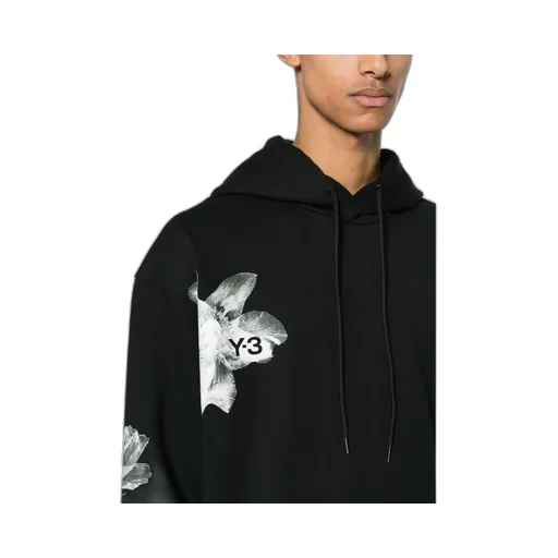 Y-3 Logo Printed Drawstring Hoodie