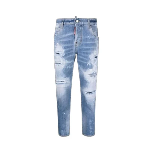 Ripped-Detail Cropped Jeans