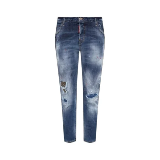 Distressed-Effect Cropped Jeans