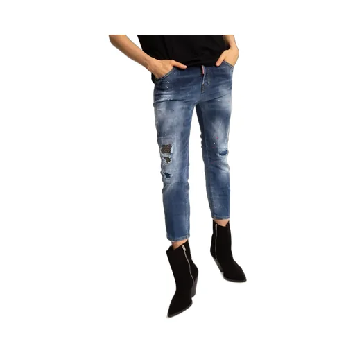 Distressed-Effect Cropped Jeans