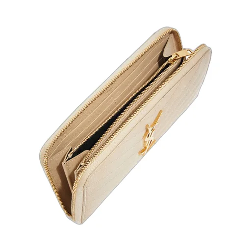 Monogram Zip Around Wallet In Grain De Poudre Embossed Leather