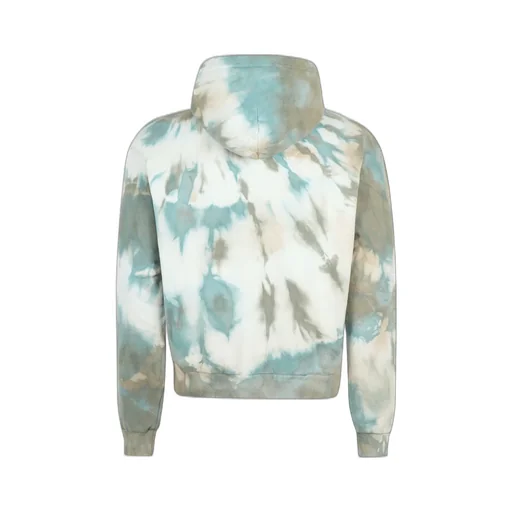 Tie-Dye Effect Drawstring Hooded Sweatshirt