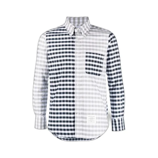 Panelled Gingham Cotton Shirt