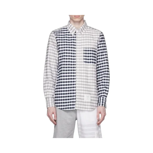 Panelled Gingham Cotton Shirt