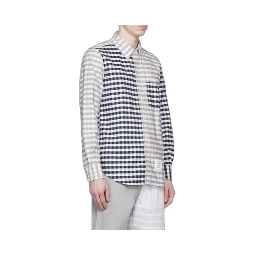 Panelled Gingham Cotton Shirt