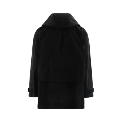 Logo-Print Hooded Mid-Length Coat