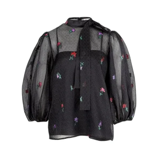 Translucent Bow-Tie Blouse