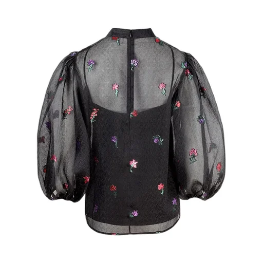 Translucent Bow-Tie Blouse