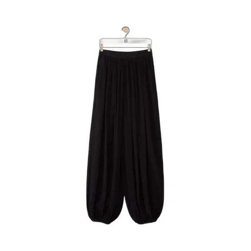Black Wide-Leg Casual Pants