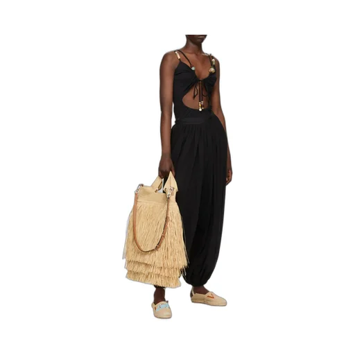 Black Wide-Leg Casual Pants