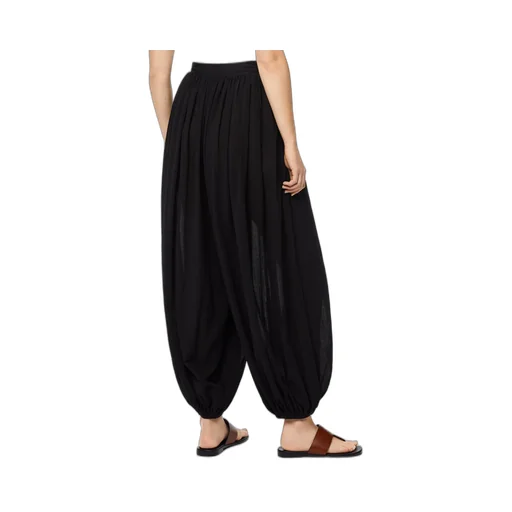 Black Wide-Leg Casual Pants