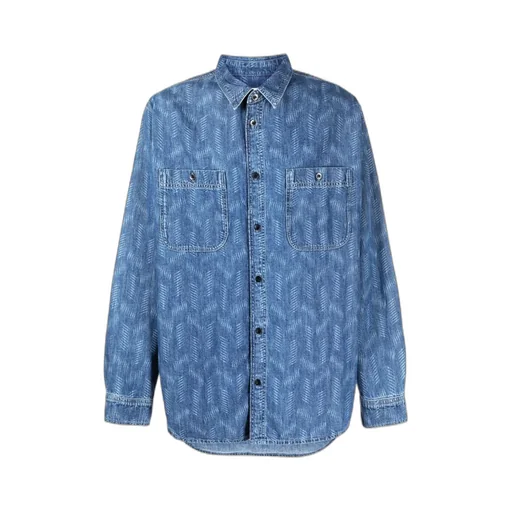 Bhelyn Geometric-Print Denim Shirt