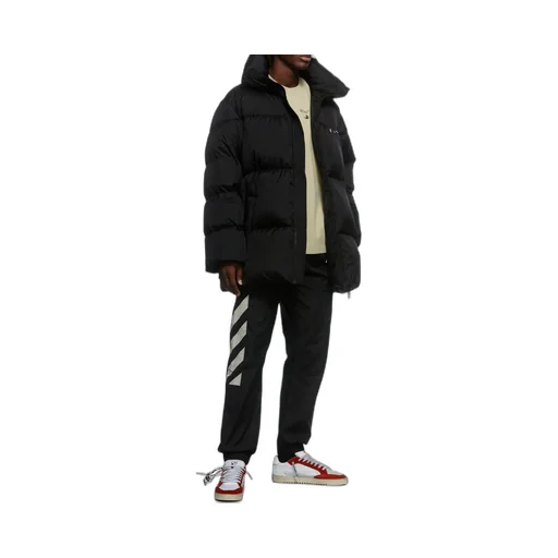 Off-White Logo Printed Belted Puffer Jacket